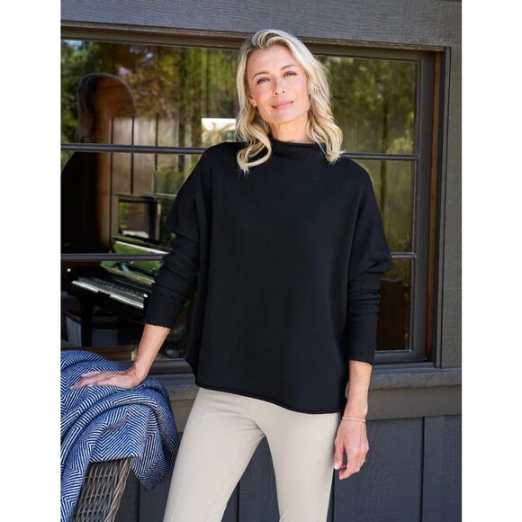 Frank & Eileen EFFIE Long-Sleeve Funnel Neck Capelet - Picture 1 of 8